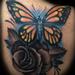 Tattoos - Butterfly and Rose Cover Up Tattoo - 68660